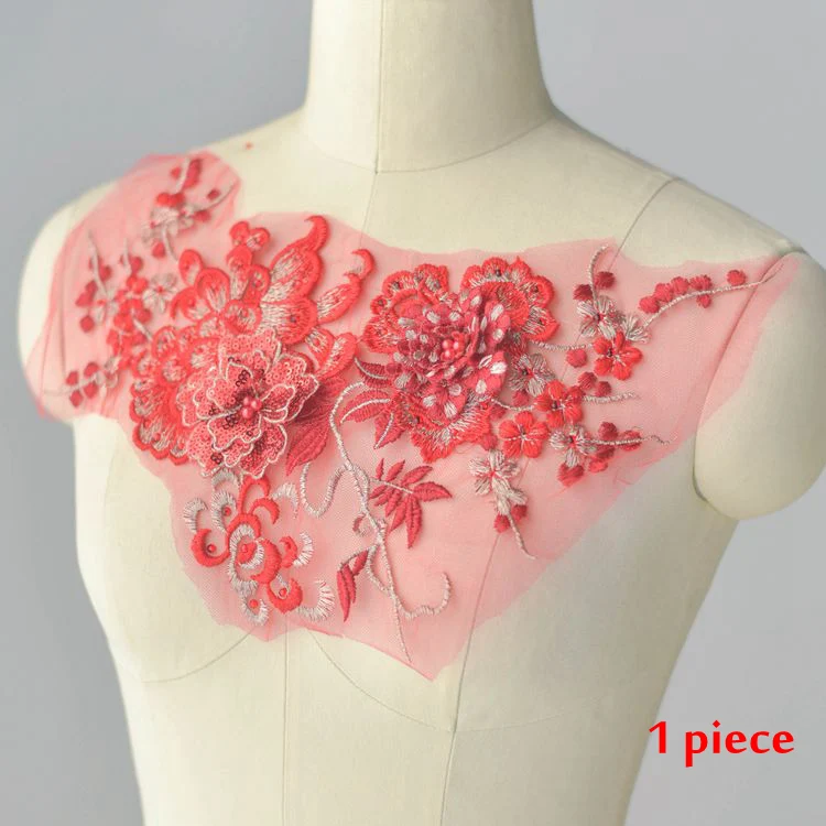 LASUI, 4 цвета, изысканный 3D цветок, вышитый бисером, блестками, Кружевная аппликация, сделай сам, свадебное платье, украшения, аксессуары 0371