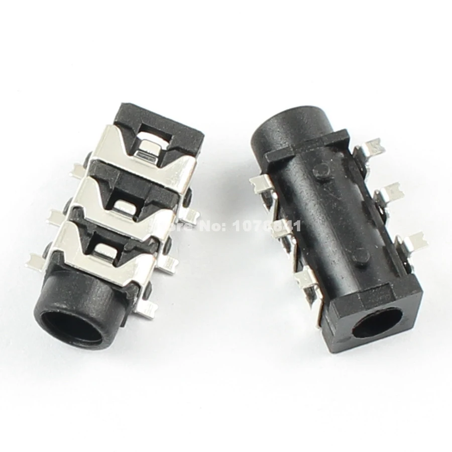 50 шт. 3 5 мм Женский аудио разъем SMT 6 Pin для стереонаушников PJ313D|jack audio connector|jack connector