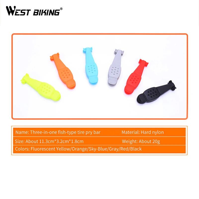 

WEST BIKING Bike Tyre Levers Three-in-one Portable Fish-type Tire Pry Bar MTB Tire Opener Repair Tools Kit Bicycle Repair Tools