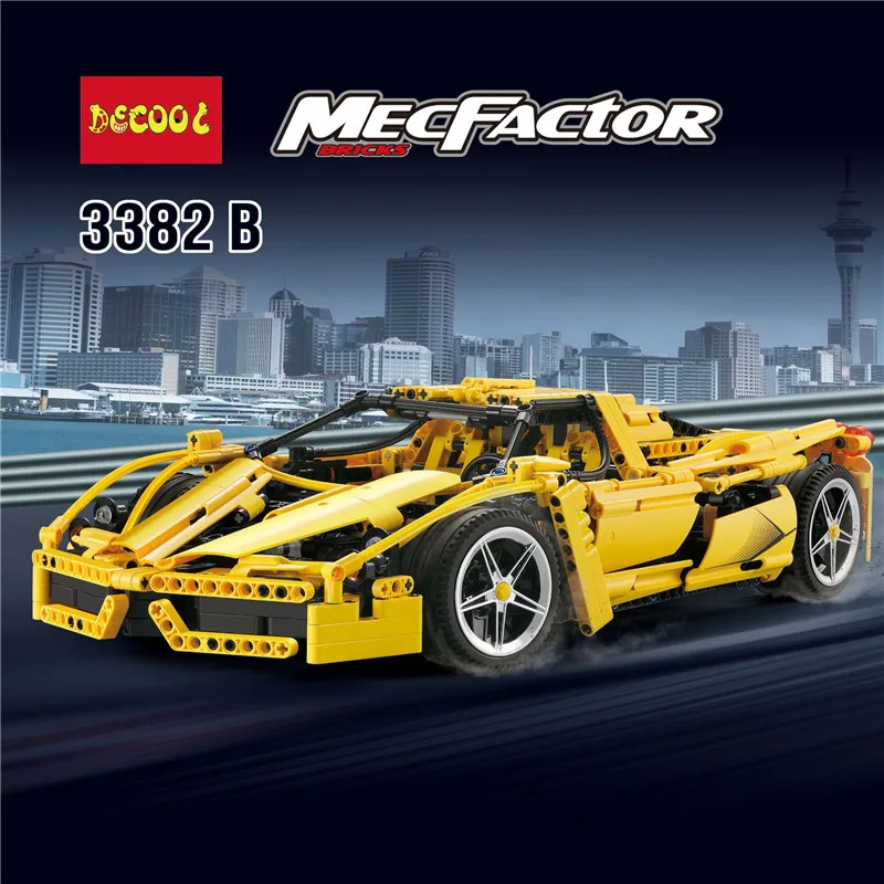 DECOOL 3382/3423/3424 technic formula speed Champions racer car sets model building blocks city avion MOC F1 Enzoed
