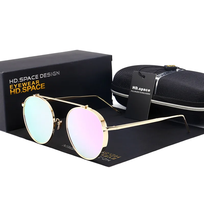 Hd. пространство бренда круглые оправы Солнцезащитные очки для женщин Для Винтаж
