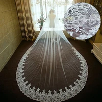 wedding veil 3 8mx3m meters long veils lace cathedral veils long 3 meters two layers long veils pearls wedding accessories
