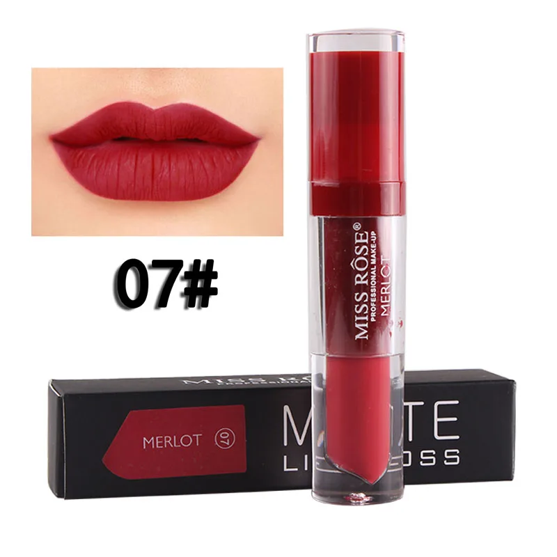 7 Miss Rose, водостойкий блеск для губ, матовый цвет, косметика, стойкий пигмент, бархат, Матовый Металлик, телесный, губная помада, Жидкий Макияж - Цвет: 7