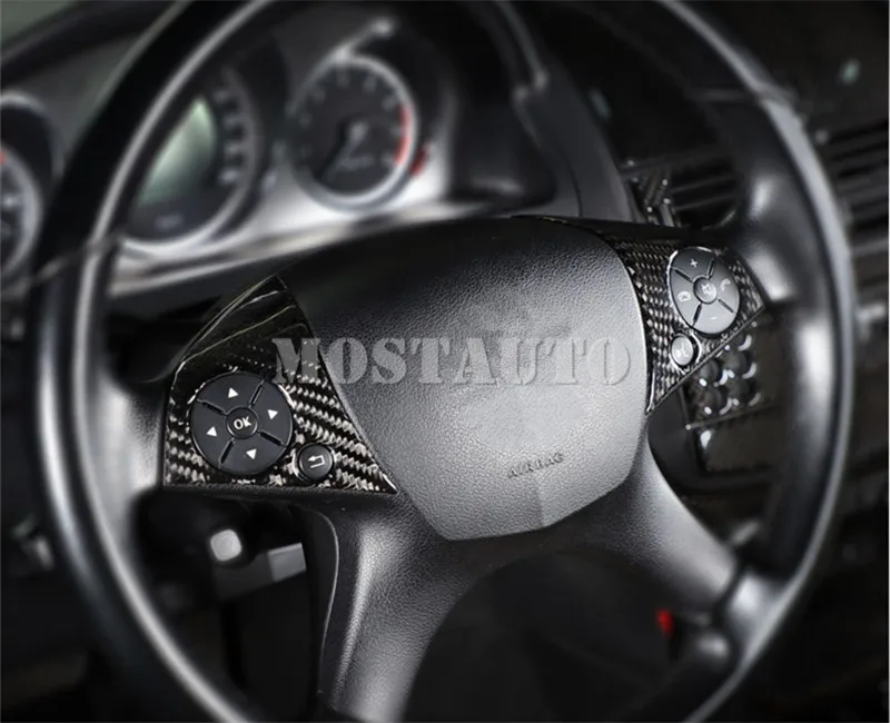 Накладка на руль для Benz C Class W204 S204 из углеродного волокна 2007-2010 2 шт. автомобильные