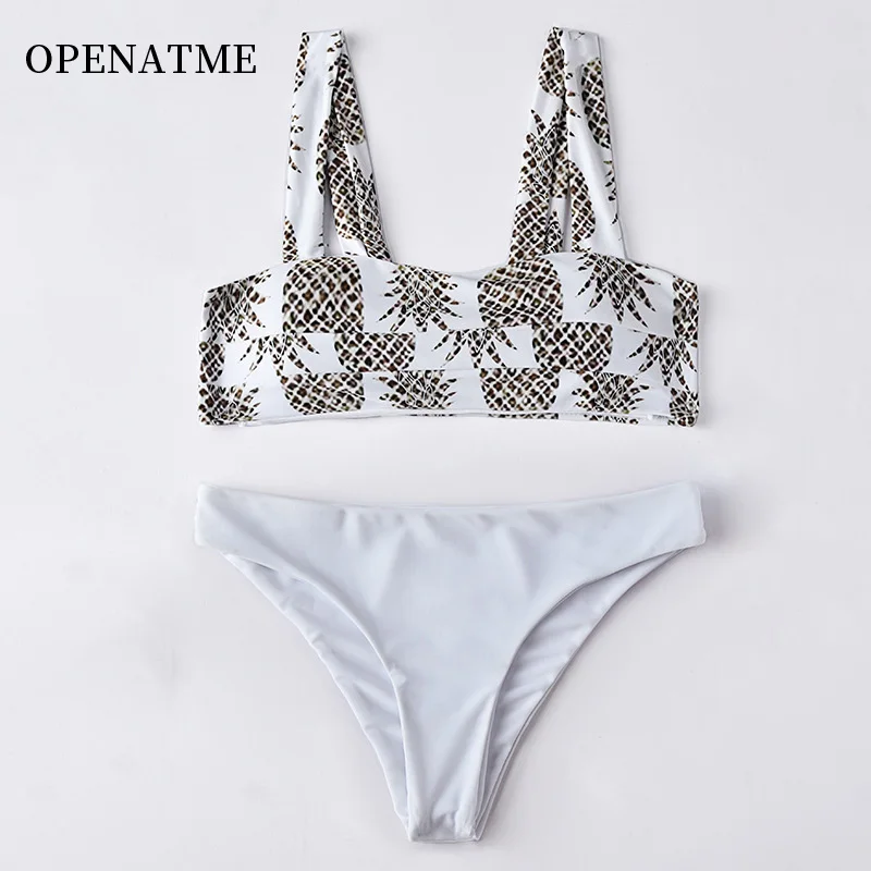 OPENATME облегающие плечи сплошной цвет спинки сексуальный высокоэластичный бикини
