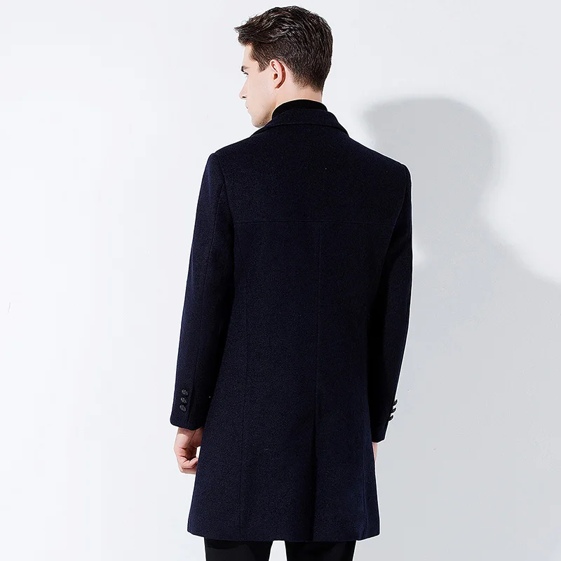 2017 Зимний новый стиль мужской повседневный утолщенный шерстяной Тренч мужское