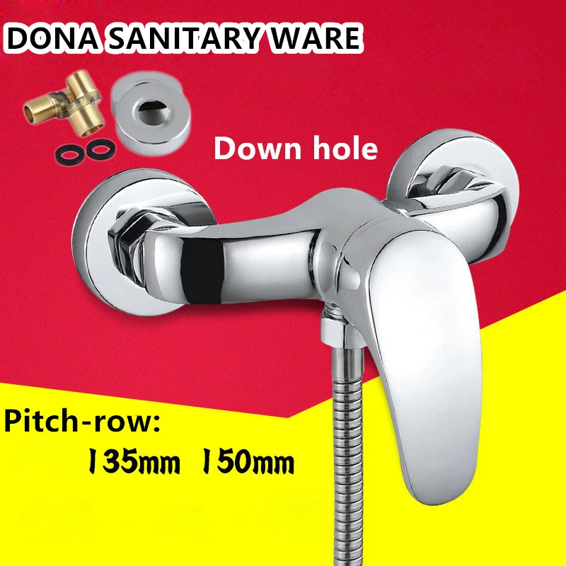 Бесплатная доставка однорычажный смеситель для душа с двойным отверстием ванной