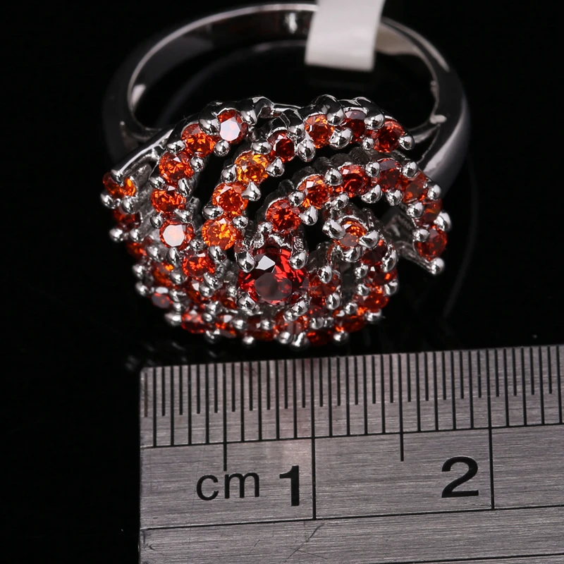 Красный гранатовый серебряное с серебряным покрытием размер кольца 6 / 7 8 9 S1407 |