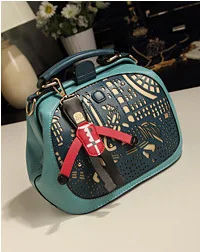 [ New ] The new hollow shoulder bag color suture retro pony Doctor Bag | Багаж и сумки