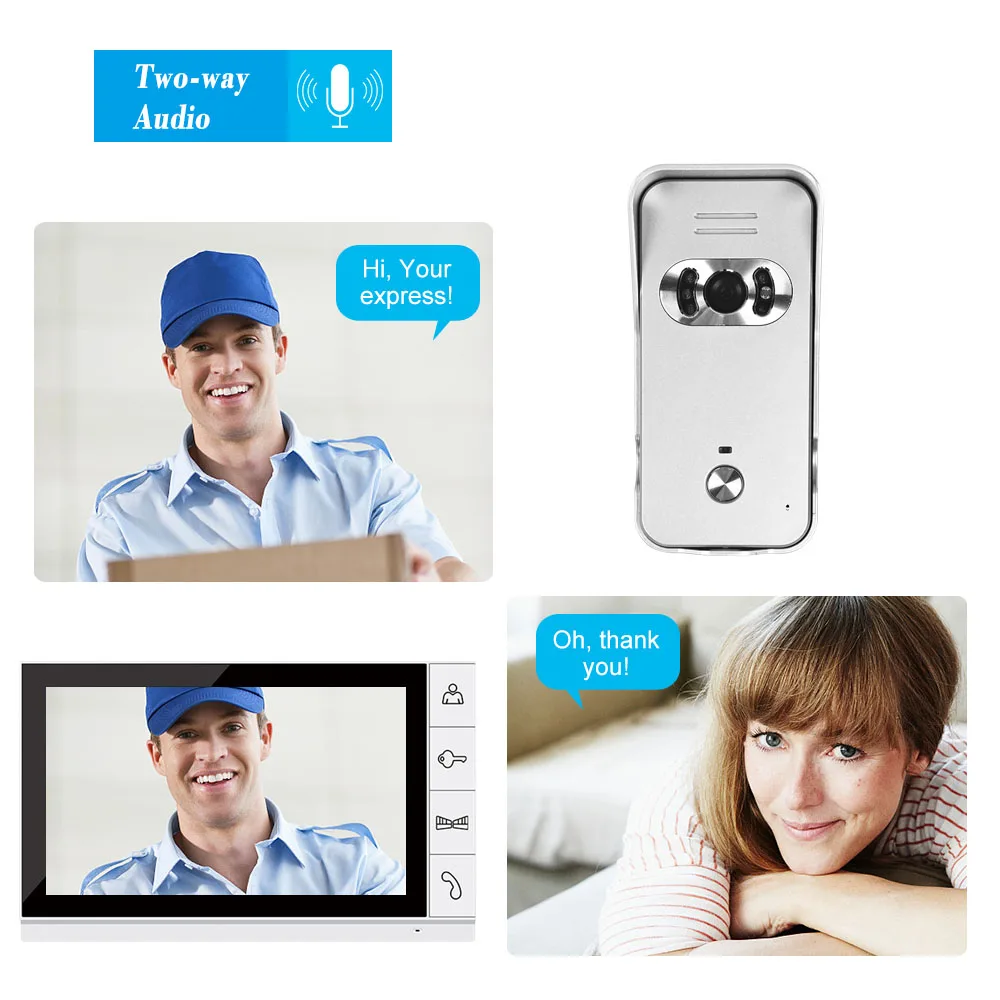 9-дюймовый ЖК-дисплей Цвет видео-телефон двери видео домофон Ночное видение