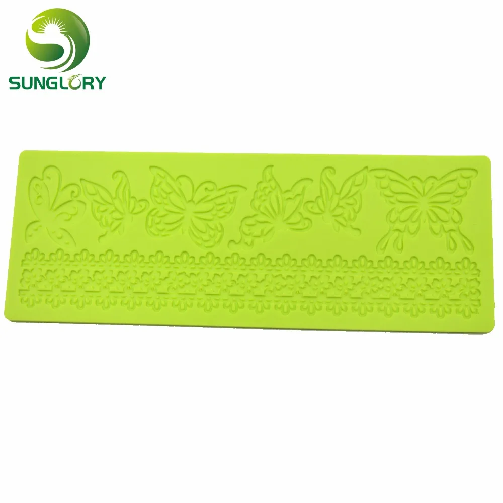 Бабочка силиконовые формы цветок торт Кружево Коврики DIY Кекс сахар плесень