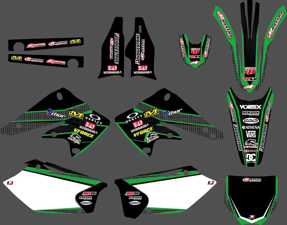 NICECNC завершена графические наклейки комплект для Kawasaki KXF250 KXF 250 KX250F KX 250F 04 05