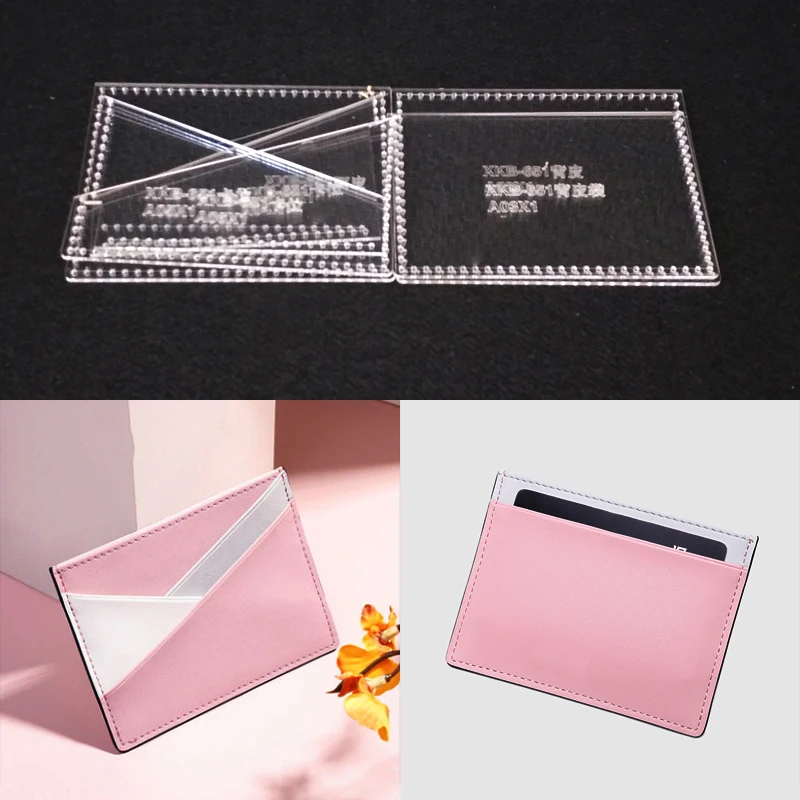 

1set DIY Acrylic Leather Template Home Handwork Leathercraft Sewing Pattern Tools Accessory Card Holder 106x82x5mm