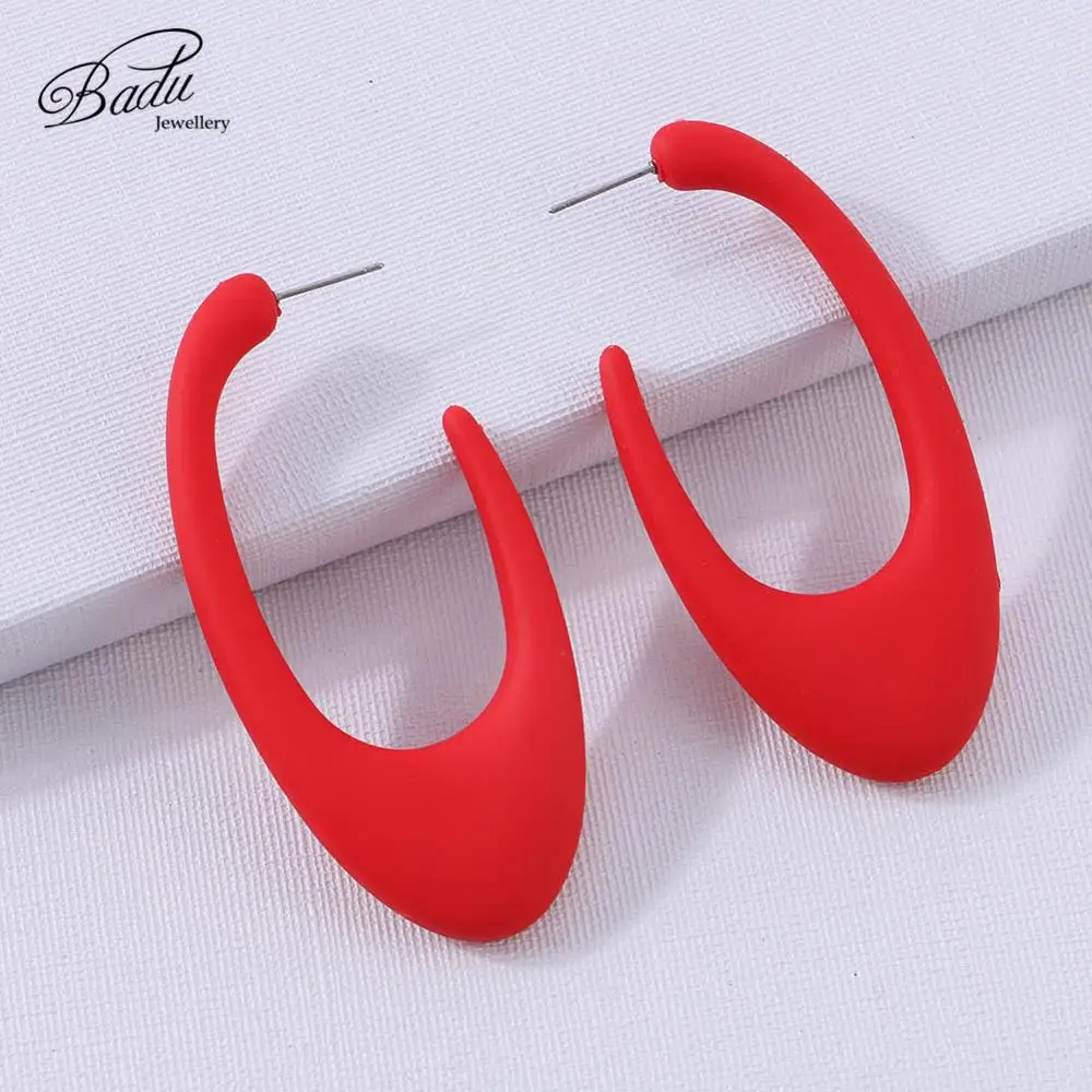 Большие женские серьги-подвески Badu модные пластиковые серьги ярких цветов в