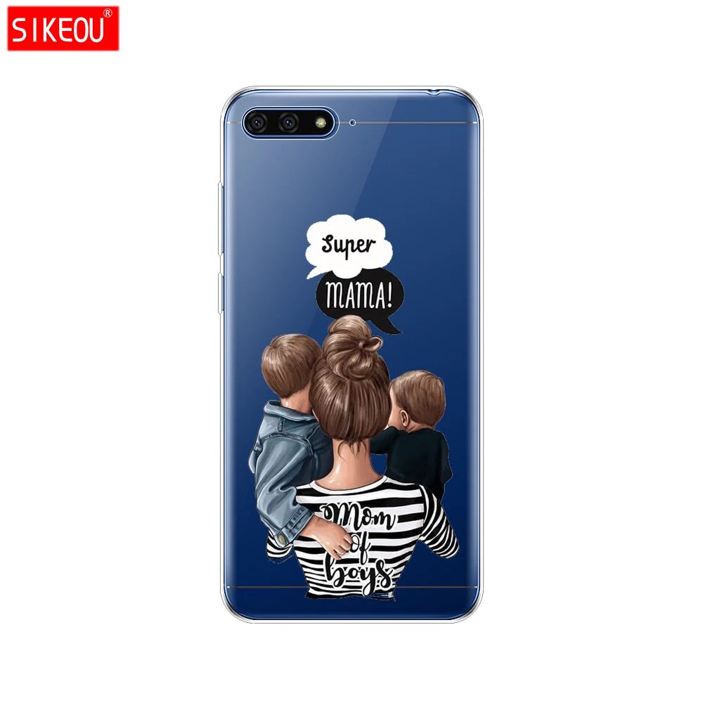 Силиконовый чехол для телефона huawei Honor 7A PRO 7C Y5 Y6 Y7 Y9 Prime Baby Mom Girl dad super