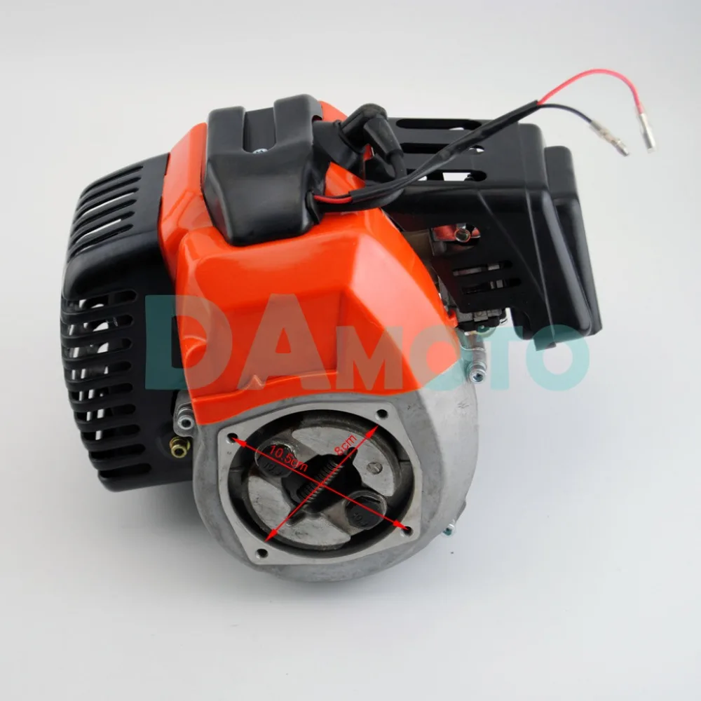 Оранжевый 49cc двигатель и редукция передач для мини ATV Карманный велосипед Скутер