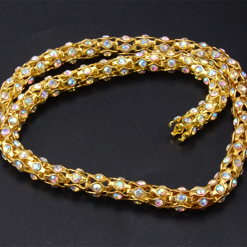 Стразы с отделкой из прозрачного хрусталя AB цветные цепочки жемчужным стеклом