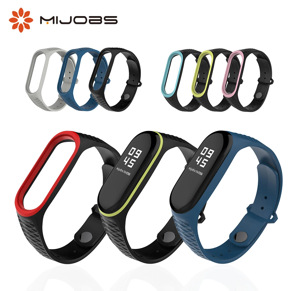 Силиконовый ремешок для Xiaomi Mi Band 3 4 спортивные аксессуары смарт часов