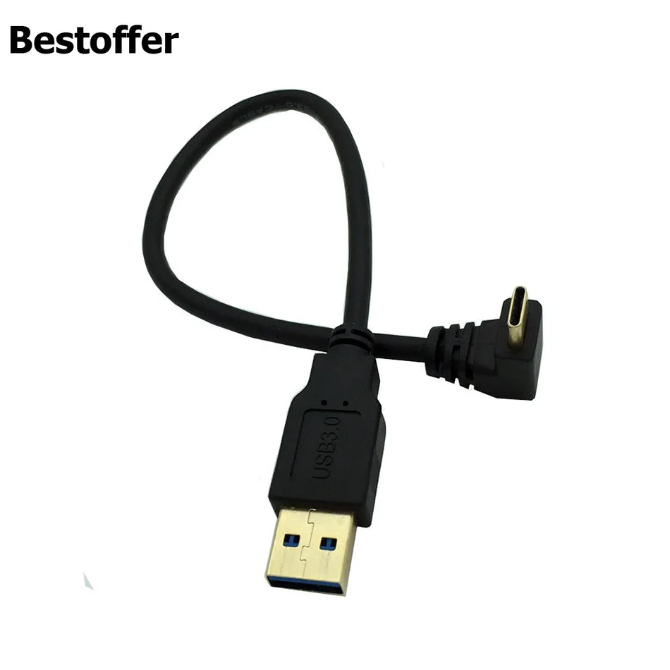 Позолоченный USB 3 0 (Type A) штекер USB3.1 C) папа 90 градусов кабель для синхронизации