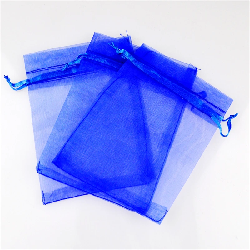 

wholesale 100pcs 20x30cm Organza gift bags royal blue color Large Drawable Organza Bags Wedding Gift Bags free shipping