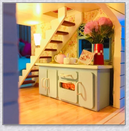 Кукольный дом Poppenhuis Каса де Boneca романтика, Прованс лаванда Миниатюрная модель деревянная игрушка мебель трансформер кукольный домик A032