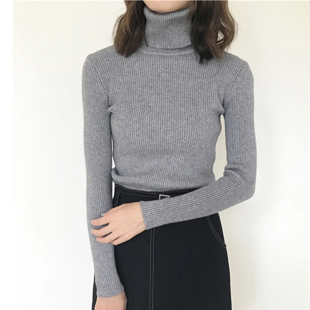 Sweaters Women 2018 Winter Warm Ladies Knitwear Tops Slim Pull Femme Sueter Mujer Woman Pullovers Knitted Turtleneck Sweater | Женская