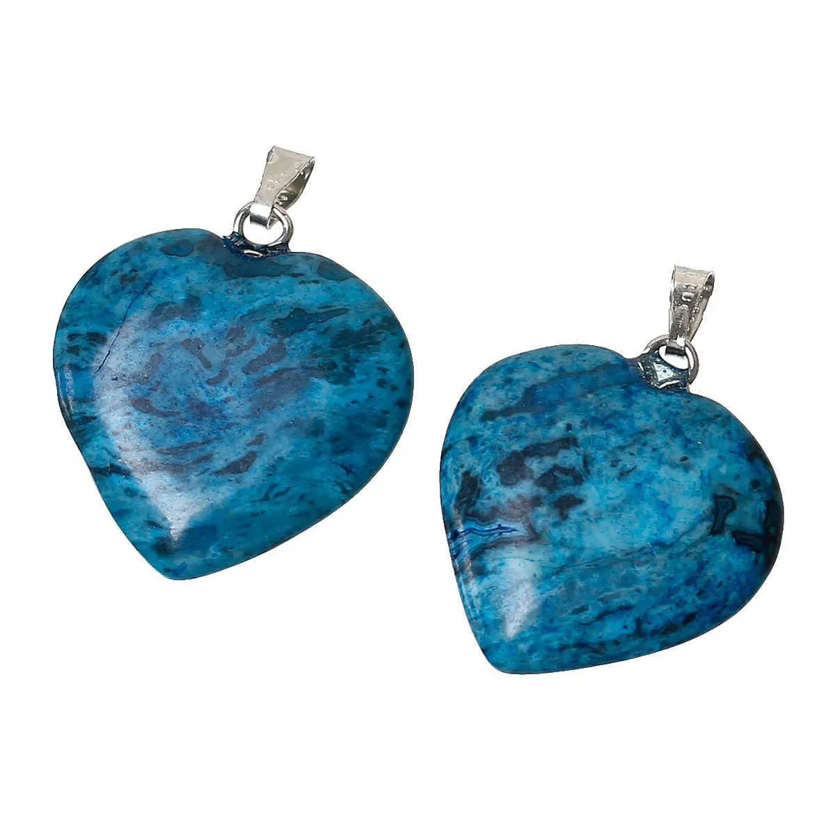 Кулон DoreenBeads кулон синего цвета в форме сердца с искусственным кианитом 28 мм x 21 1