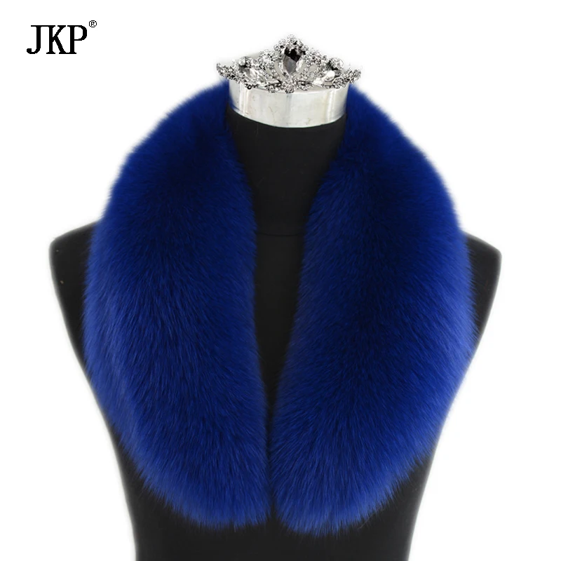 Jancoco Max 2021 новый длинный воротник из натурального Лисьего меха шарф для женщин и