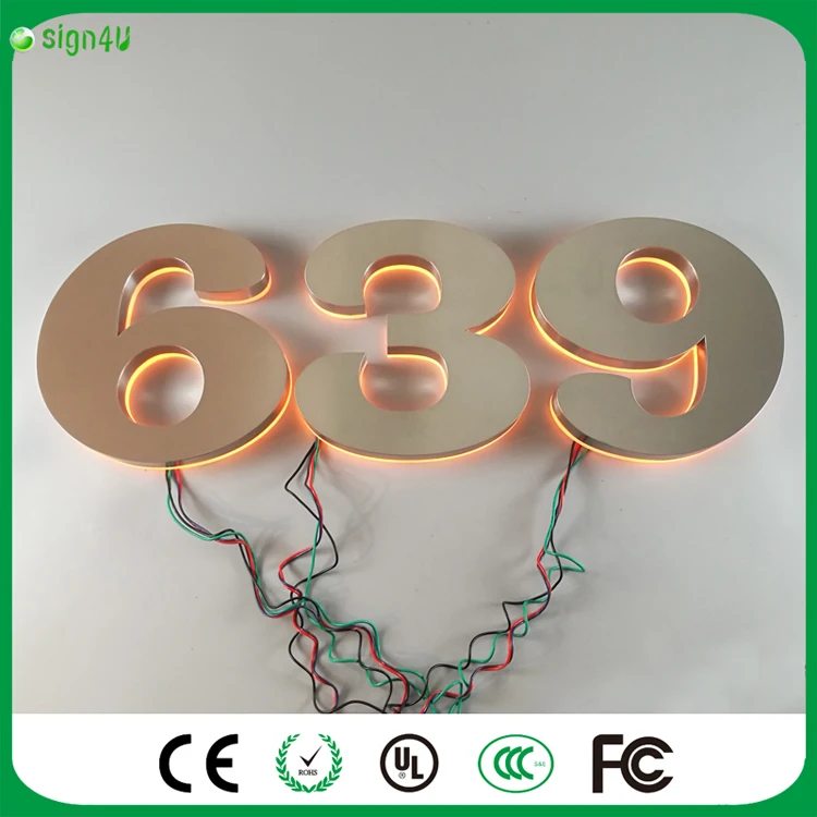 Из нержавеющей стали RGBW дом Номера для украшения дома | Лампы и освещение