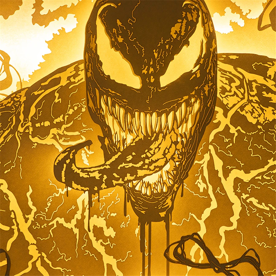 Ночной светильник с надписью Venom резьба по бумаге акриловая окантовка для украшения гостиной настенный
