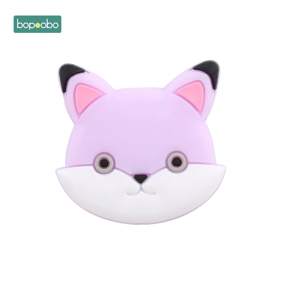 Purple Cat Bopoobo 3 шт. мини силиконовые бусины в виде животных, детский прорезыватель, Силиконовый грызунок «кролик», шарик, миниатюрный стержень для детей, силиконовый прорезыватель, ожерелье - Цвет: Purple Cat