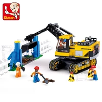 sluban model building compatible b0551 614pcs model building kits classic toys hobbies crawler excavator