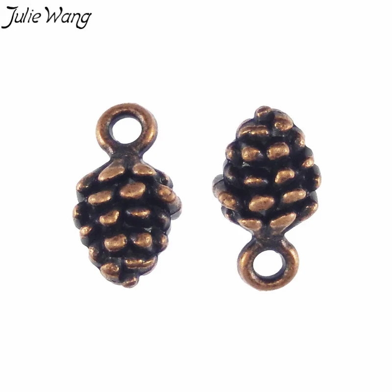 Julie Wang 40 шт. оптовая продажа Медный Тон Pinecone Очаровательная подвеска из сплава
