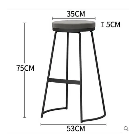 Nordic Iron Art Household Bar Chair Modern Simple Bar Chair High Stand Bar Chair Bar Chair Beauty Bench - Цвет: 10