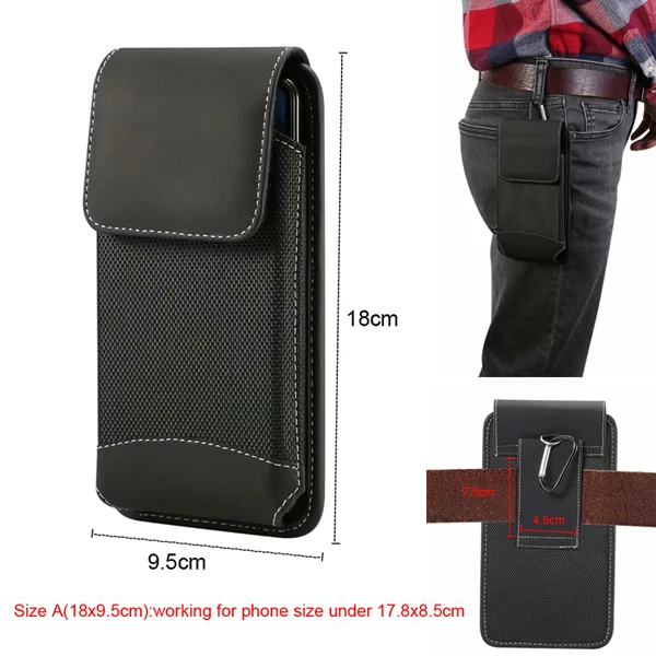 Size A 18x9.5cm Чехол для телефона с застежкой-липучкой на талии для Asus ROG Phone, Zenfone Max Pro(M1) ZB601KL, Zenfone 5z ZS620KL, Zenfone 5 Lite ZC600KL - Цвет: Size A 18x9.5cm