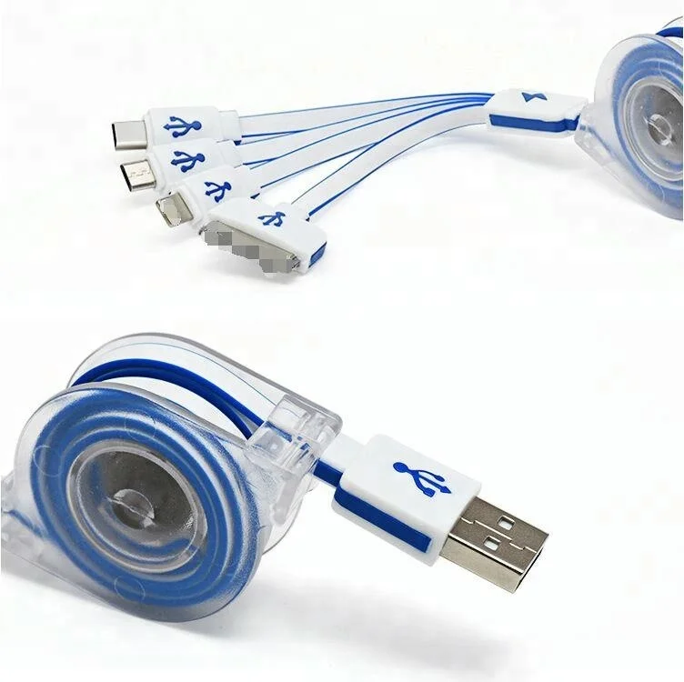 Usb кабель для быстрой зарядки мобильного телефона все-в-одном 4 в сочетании с 1 Выдвижной кабель данных