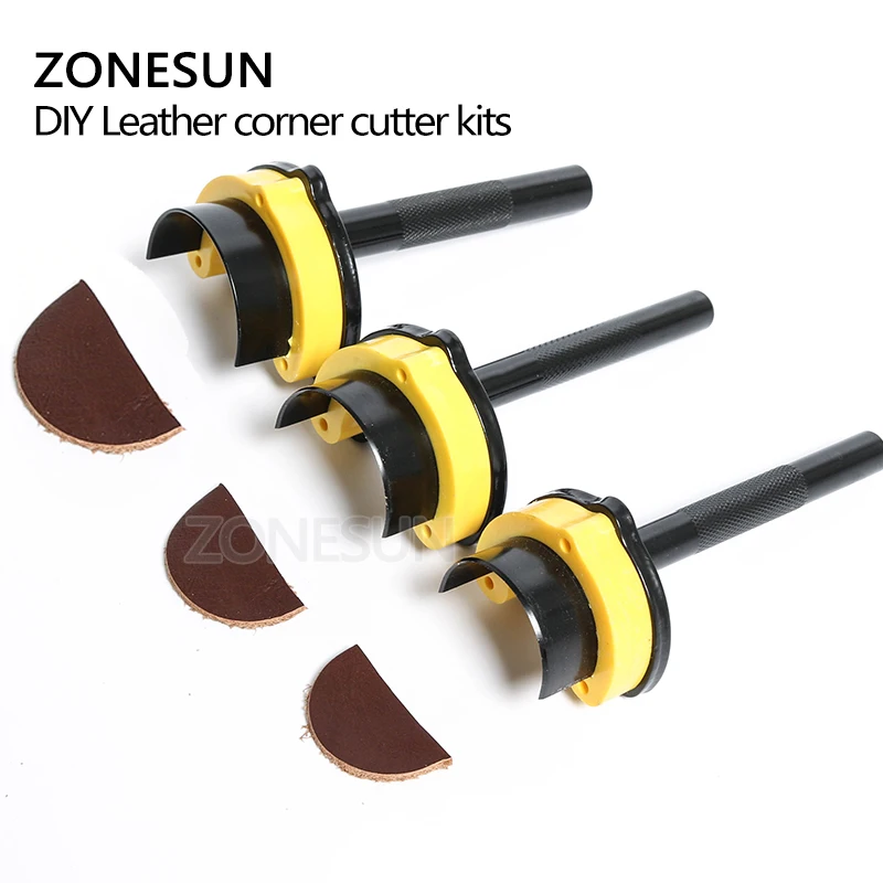 ZONESUN DIY Набор кожаных угловых резцов ручной ремень круглый режущий перфоратор