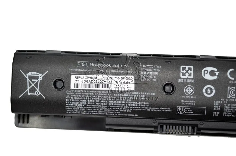 Оригинальный аккумулятор JIGU PI06XL PI09 PIO6 Q117 для ноутбука HP Envy 14 15 17 PAVILION 14t 14z 15t 15z