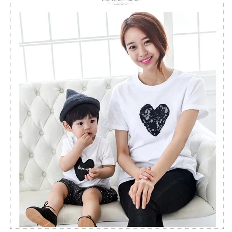 2019 Одинаковая одежда для семьи футболки из чистого хлопка мамы отца ребенка