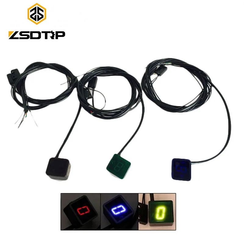 ZSDTRP красный/зеленый/синий цифровой светодиодный индикатор шестеренки мотоцикла дисплей переключения света рычажный датчик аксессуары для мотоциклов Запчасти