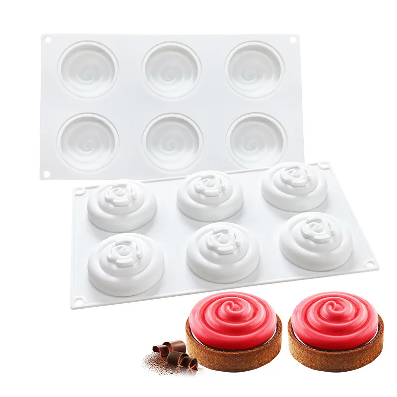 

SHENHONG 6 отверстий, волнистые украшения для торта, 3D формы для торта, силиконовая форма для выпечки, шоколада, кондитерские изделия, форма для в...