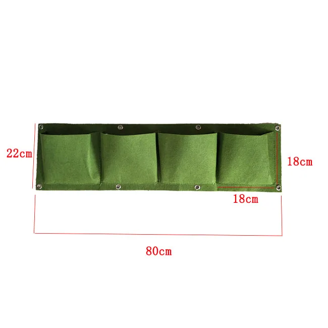 4 Pockets 80x22cm Вертикальная настенная сумка для выращивания, 64/72 карманов, зеленые посадочные сумки, садоводство, овощи, садовая сумка для рассады, товары для дома - Цвет: 4 Pockets 80x22cm