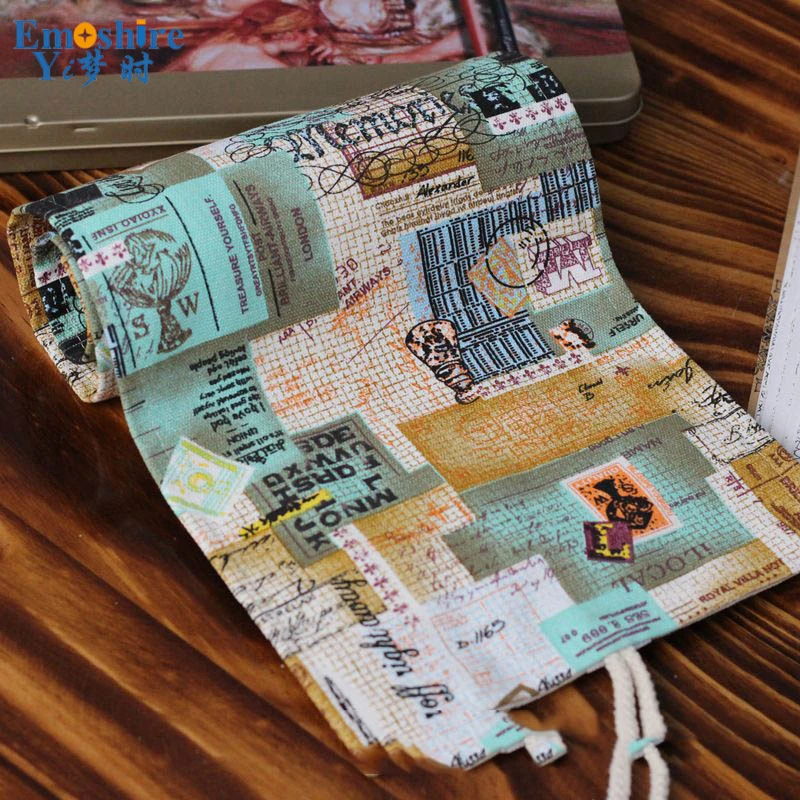 Подарочный Модный хлопковый холщовый чехол для карандашей emoшир мультяшный