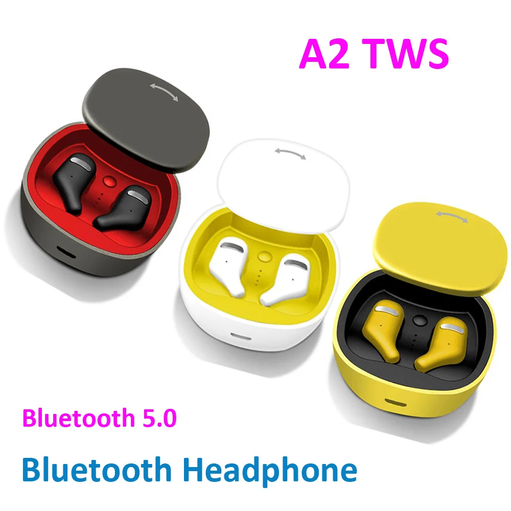 TWS A2 5 0 Bluetooth наушники 3D стерео HIFI Беспроводная гарнитура HD звонки Спорт Фитнес с