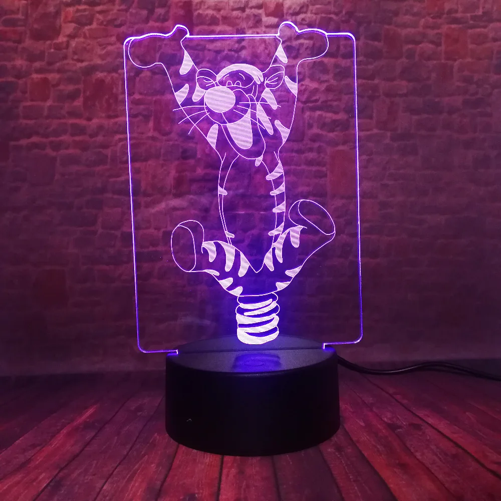 Настольная лампа с голограммой и 3d-рисунком 7 цветов USB ночник для сна | Лампы
