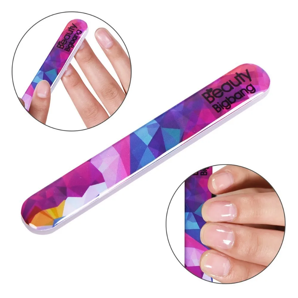 BEAUTYBIGBANG 3 узора выбран 90*13 мм Нано Стекло ногтей полированный файл Очищаемый