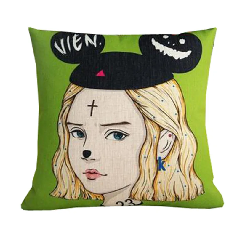 

Korean style Cartoon anime characters pattern 3734 Home Decorative Linen Cushion Cover Pillow Case Sofa Chair Waist Pillow cover