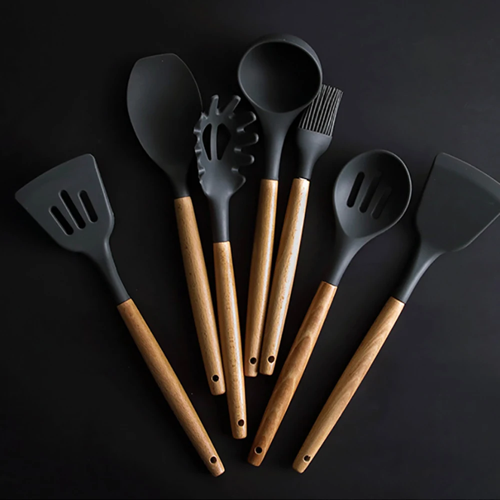 

8Pcs/set Silicone Spatula Heat-resistant Soup Spoon Non-stick Spatula Special Cooking Shovel Kitchen Tools Silicone Cooking sets