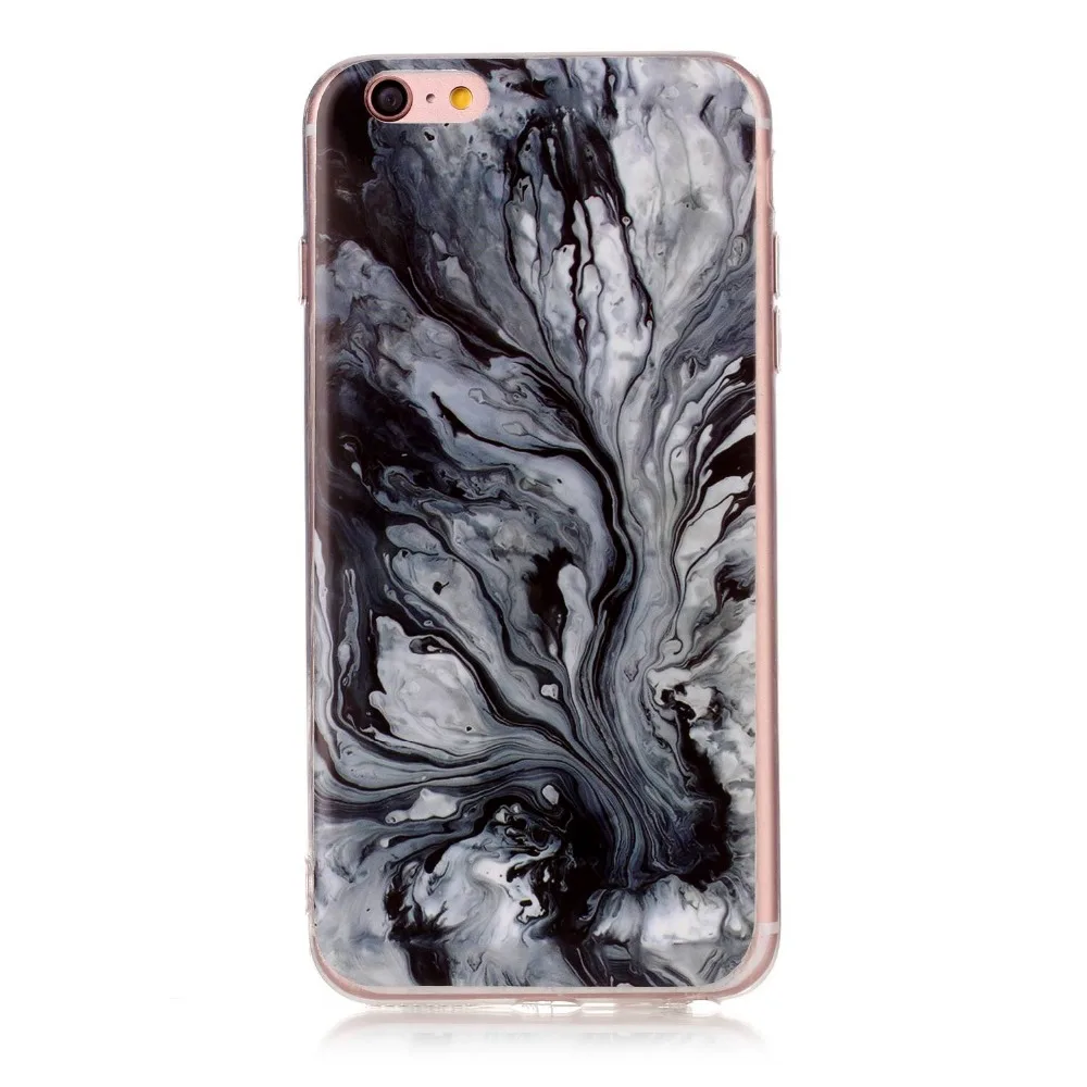 Чехол для iPhone 7 мраморный Модный милый розовый винно красный мягкий чехол из ТПУ 6