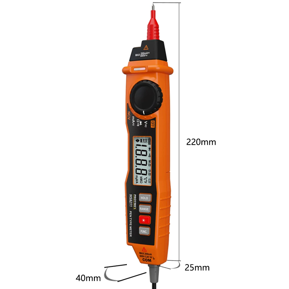 Цифровой мультиметр Peakmeter PM8211 NCV 2000 отсчетов ЖК дисплей тестер сопротивления и